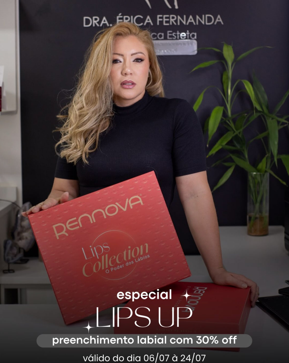 Publicação da Clínica Estética Erica Fernanda no Instagram